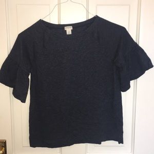 JCREW TWO PACK! Ruffled Navy blue & Pink T-shirt